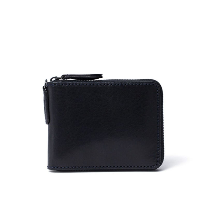 NOMADOI アラバマ ラウンドファスナー 二つ折り札入れ ブラック