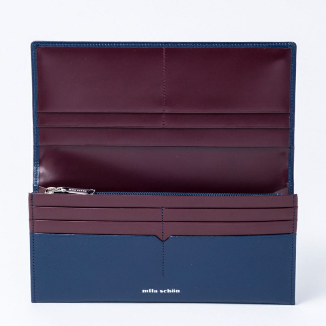 mila schon falterona(ファルテローナ) 長財布 ネイビー