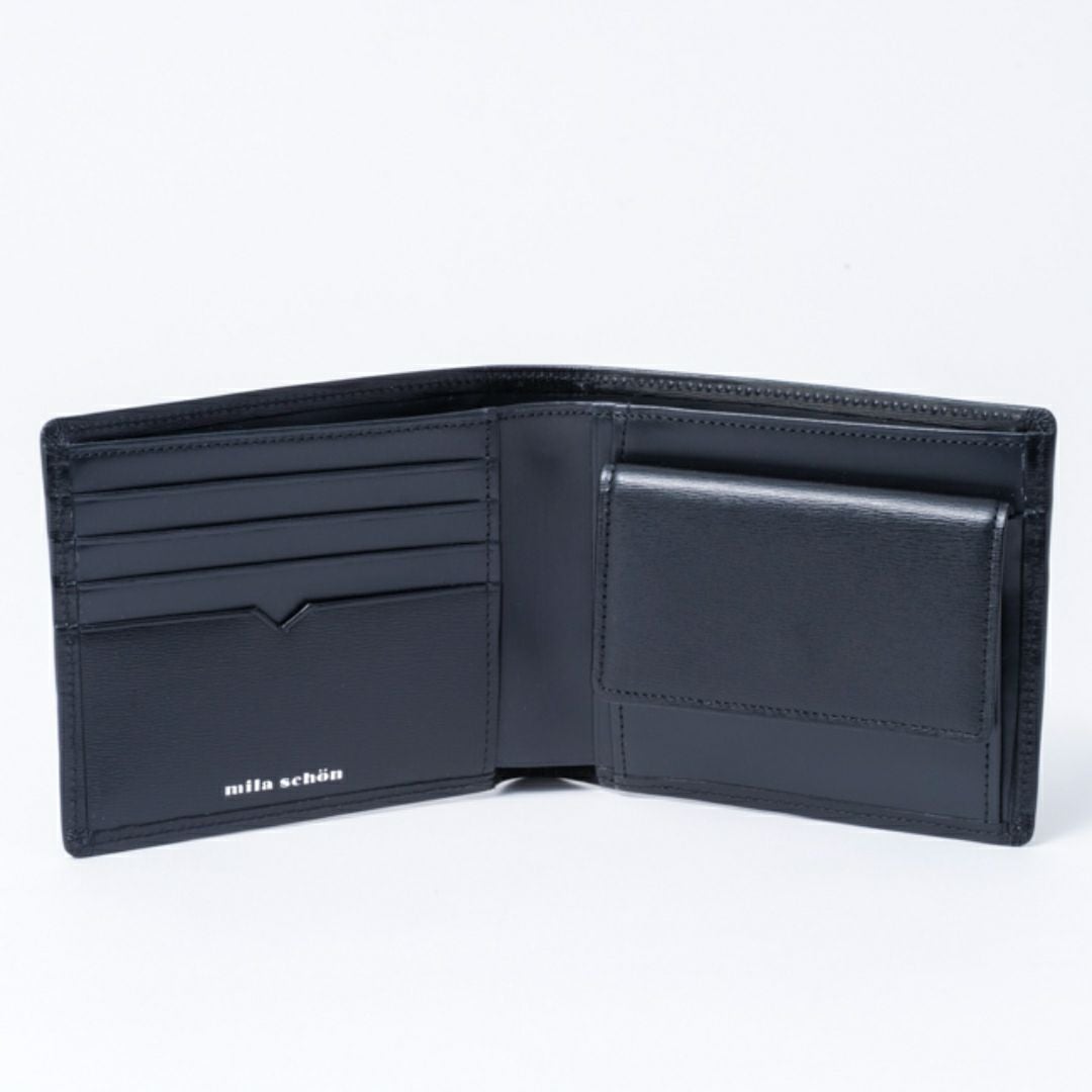mila schon falterona(ファルテローナ) 小銭入れ付き折り財布 ブラック