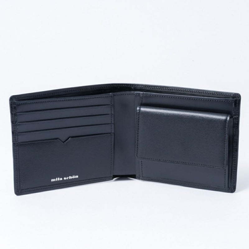 mila schon falterona(ファルテローナ) 小銭入れ付き折り財布 ブラック