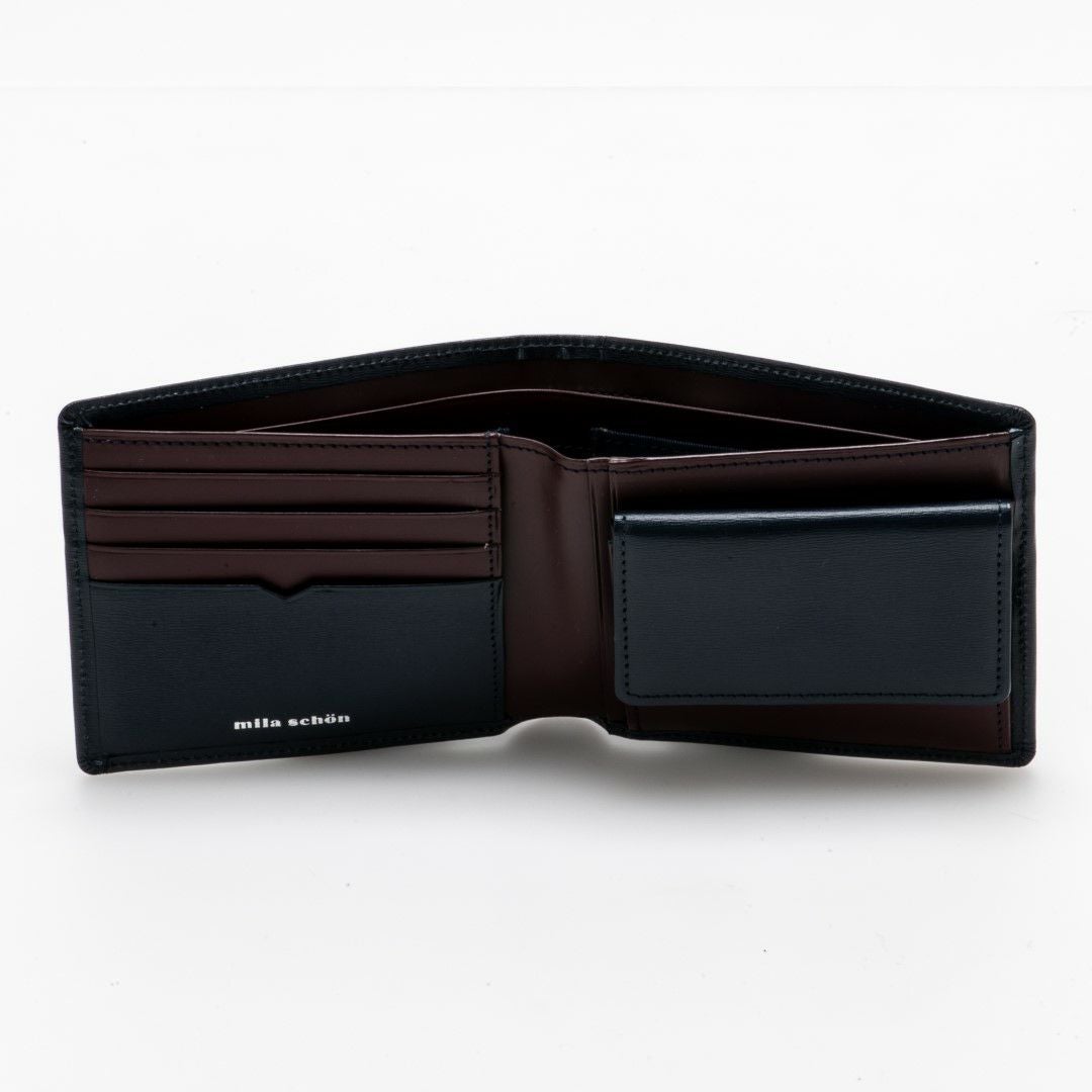 mila schon falterona(ファルテローナ) 小銭入れ付き折り財布 ネイビー