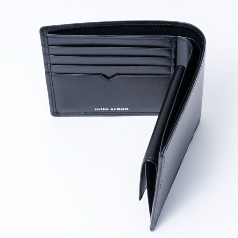 mila schon falterona(ファルテローナ) 小銭入れ付き折り財布 ブラック