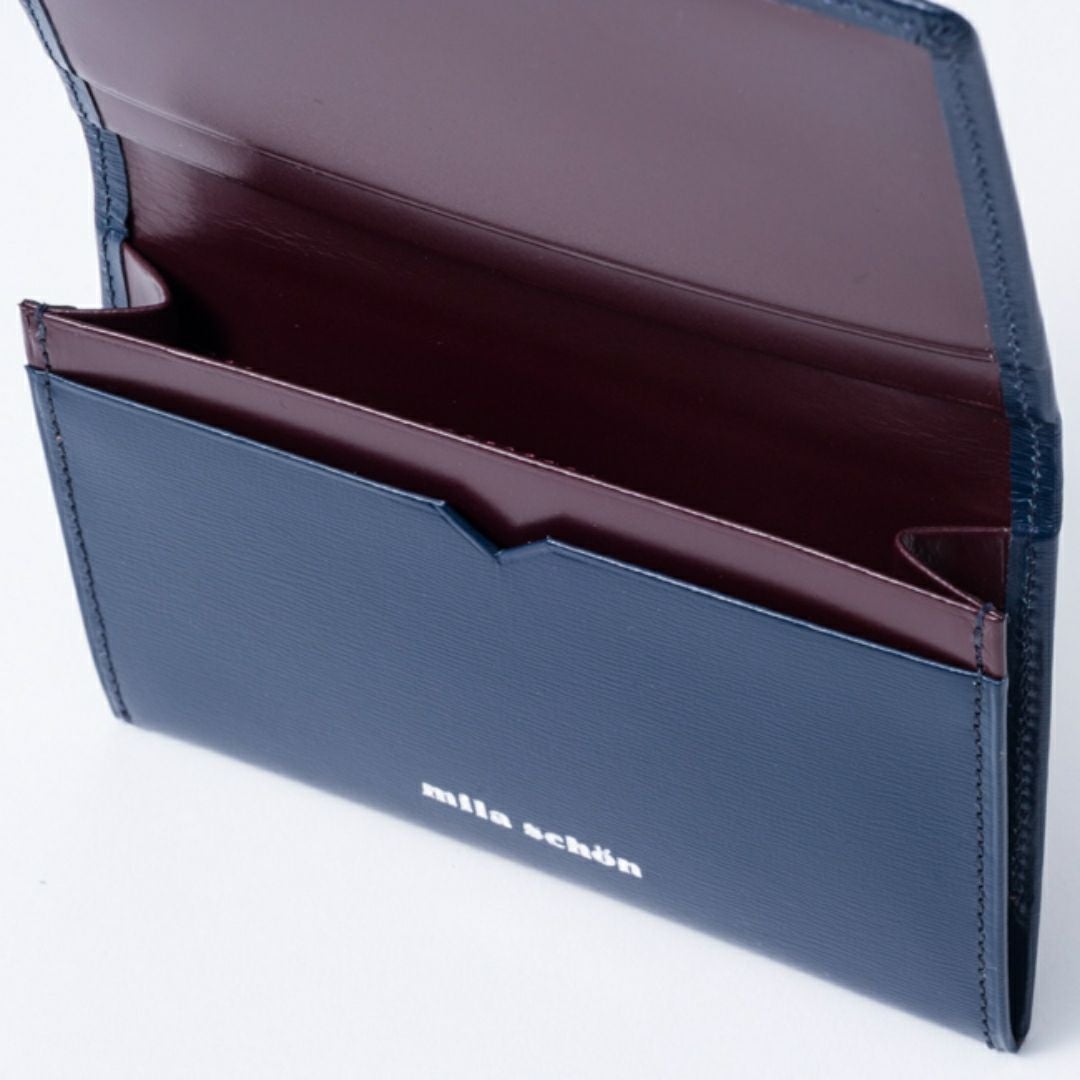 mila schon falterona(ファルテローナ) 名刺入れ ネイビー