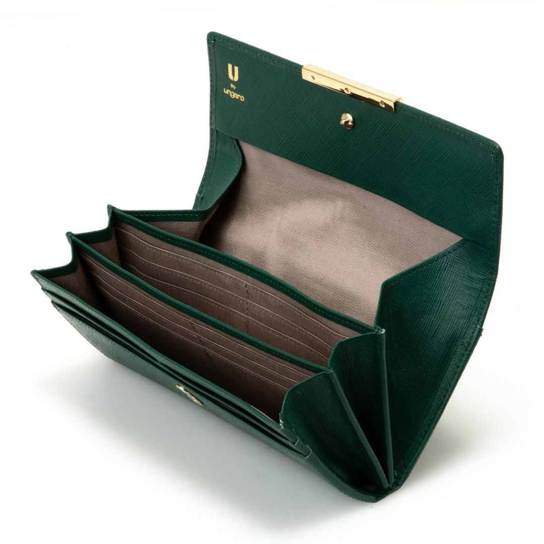 【791】ロングウォレット ungaro グリーン U by ungaro アイガー BOX長財布 商品｜THE BAGMANIA