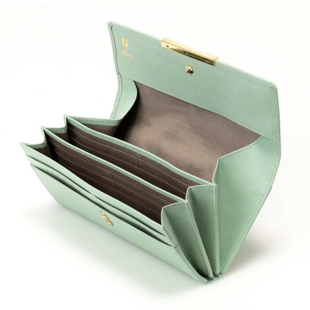 【791】ロングウォレット ungaro グリーン U by ungaro アイガー BOX長財布 商品｜THE BAGMANIA