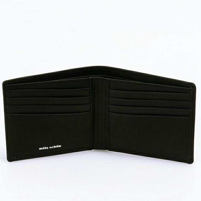 mila schon CALF LEATHER カード付き二つ折り財布 ブラック