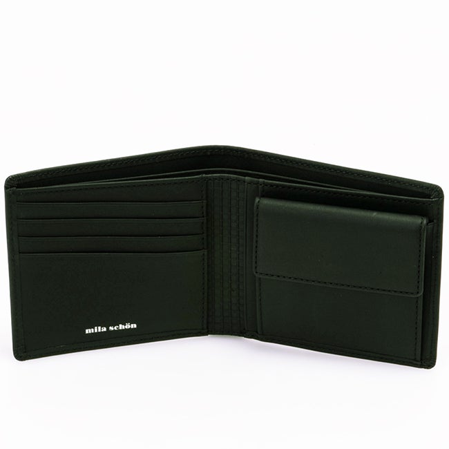 mila schon CALF LEATHER 小銭入付き二つ折り財布 ブラック