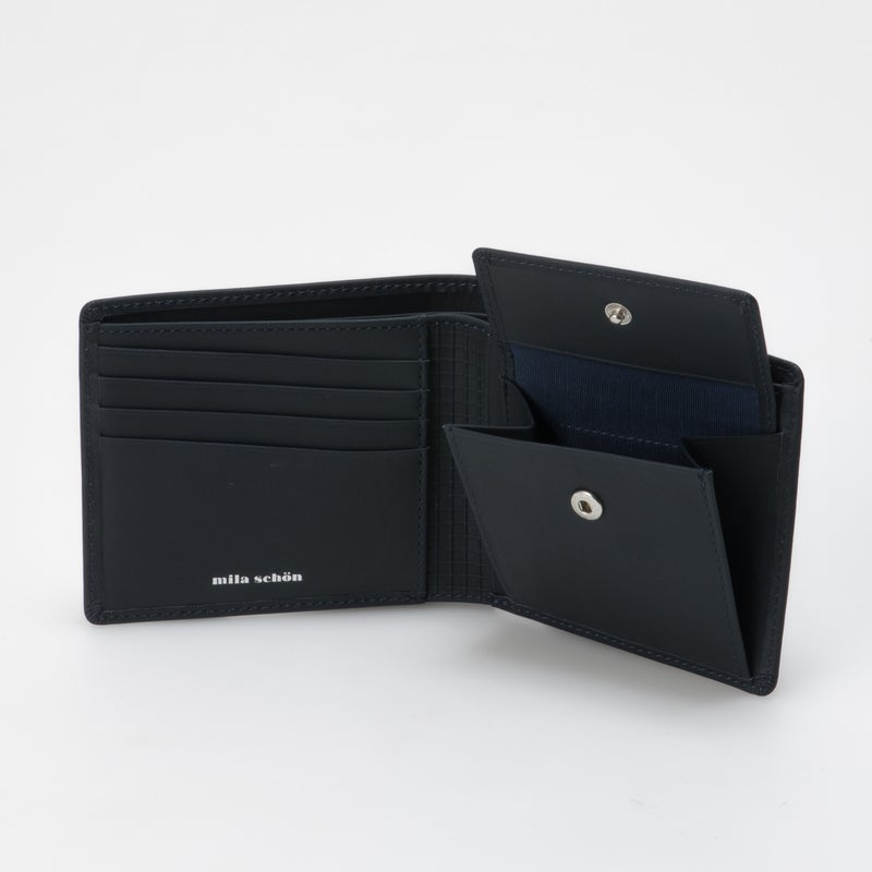 mila schon CALF LEATHER 二つ折り財布【MSMW7JS2】 ネイビー