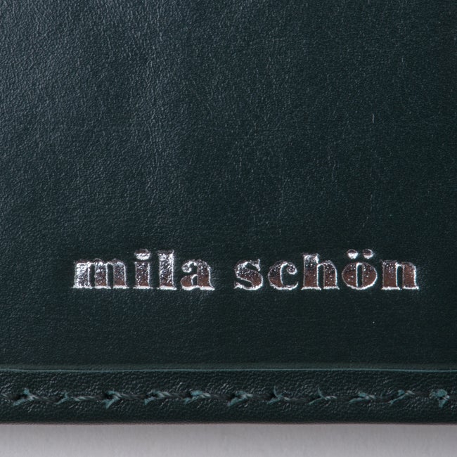mila schon CALF LEATHER 小銭入付き二つ折り財布 グリーン
