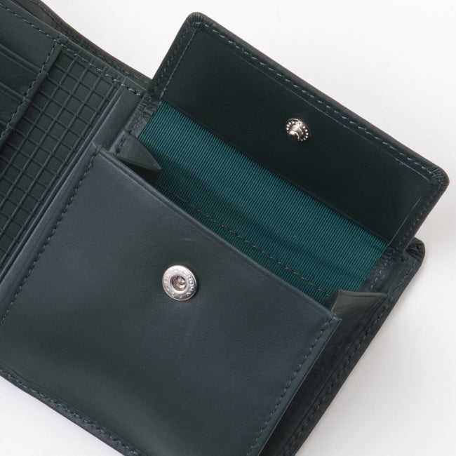mila schon CALF LEATHER 小銭入付き二つ折り財布 グリーン