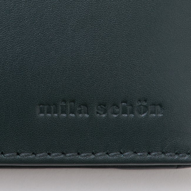 mila schon CALF LEATHER 小銭入付き二つ折り財布 グリーン