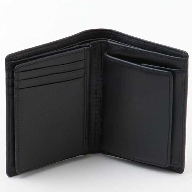 mila schon CALF LEATHER 中ベラ付二つ折り財布 ブラック