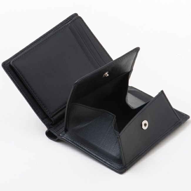 mila schon CALF LEATHER 中ベラ付二つ折り財布 ブラック