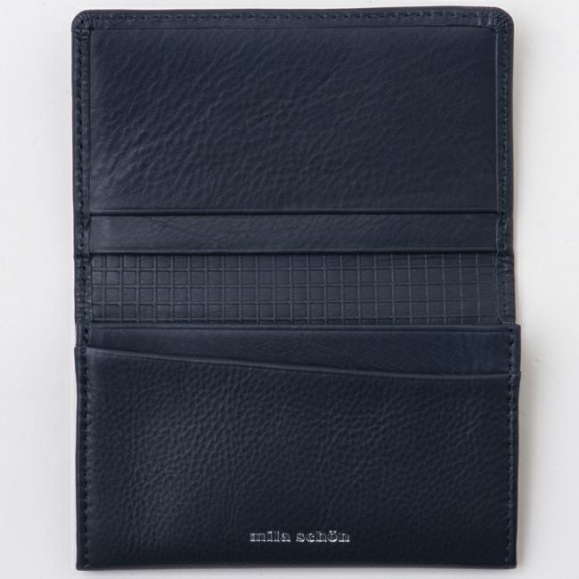 mila schon CALF LEATHER 名刺入れネイビー