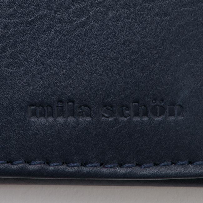 mila schon CALF LEATHER 名刺入れネイビー
