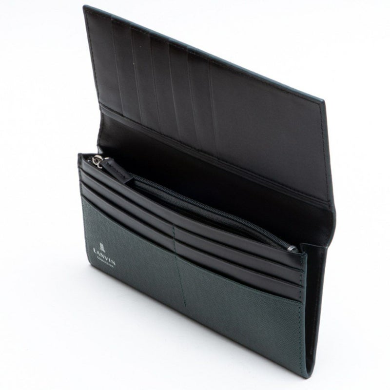 LANVIN COLLECTION couleur du vin かぶせ型長財布 グリーン