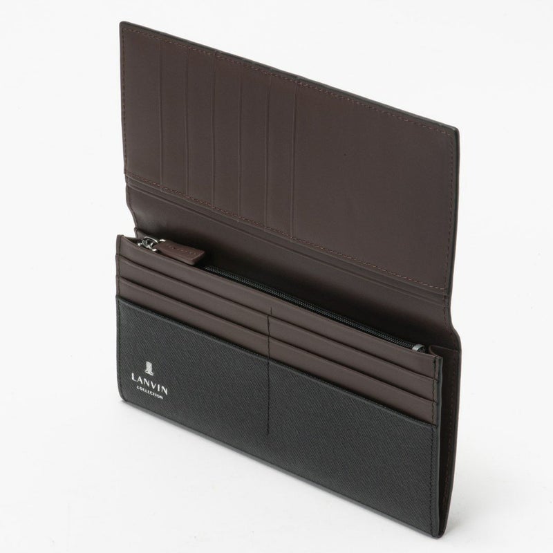 LANVIN COLLECTION couleur du vin かぶせ型長財布 ブラック