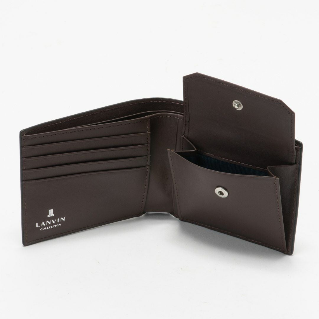 LANVIN COLLECTIOLANVIN COLLECTION couleur du vin 小銭入れ付き二つ折り財布 ブラックN couleur du vin 小銭入れ付き二つ折り財布 ブルー