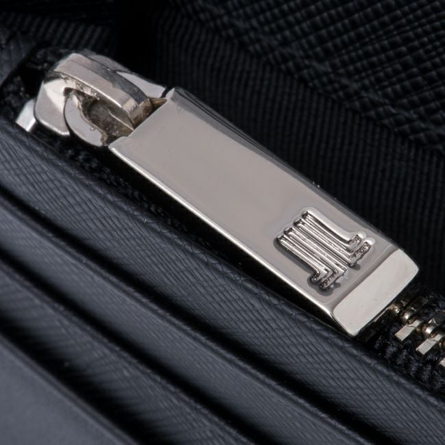 LANVIN COLLECTION EMBOSS COMBINATION かぶせ型長財布 ブラック