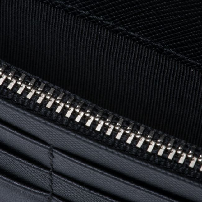 LANVIN COLLECTION EMBOSS COMBINATION かぶせ型長財布 ブラック