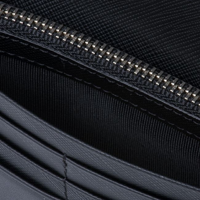 LANVIN COLLECTION EMBOSS COMBINATION かぶせ型長財布 ブラック