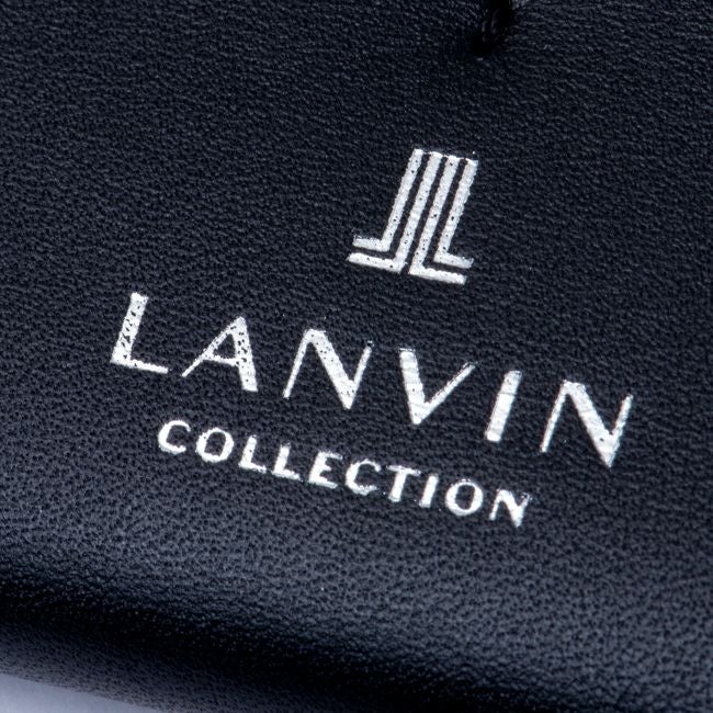 LANVIN COLLECTION EMBOSS COMBINATION かぶせ型長財布 ブラック
