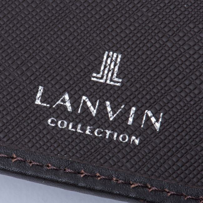 LANVIN COLLECTION EMBOSS COMBINATION 小銭入れ付き二つ折り財布 チョコ