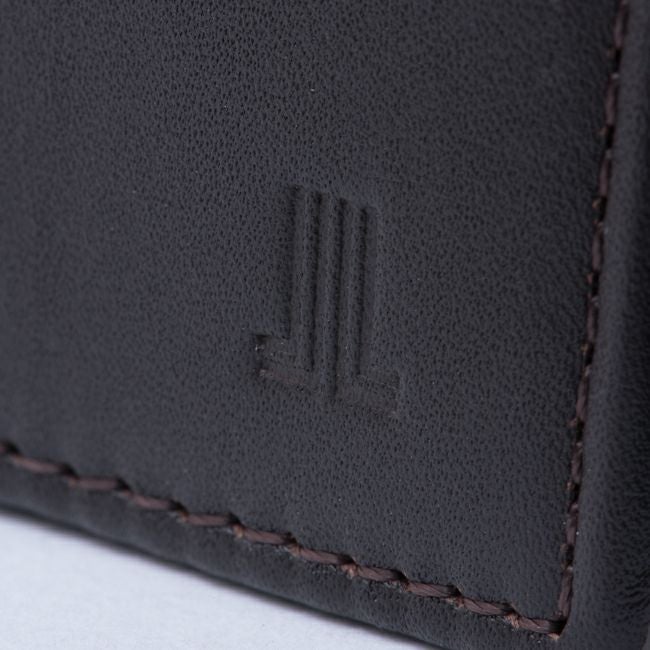 LANVIN COLLECTION EMBOSS COMBINATION 小銭入れ付き二つ折り財布 チョコ