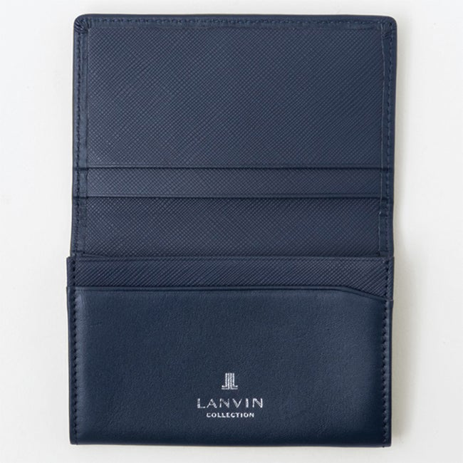 LANVIN COLLECTION EMBOSS COMBINATION 名刺入れ ネイビー