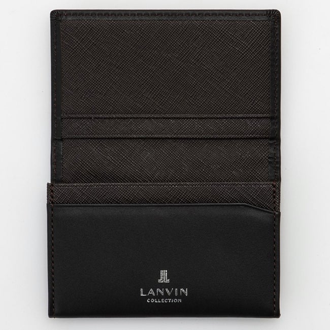 LANVIN COLLECTION EMBOSS COMBINATION 名刺入れ チョコ