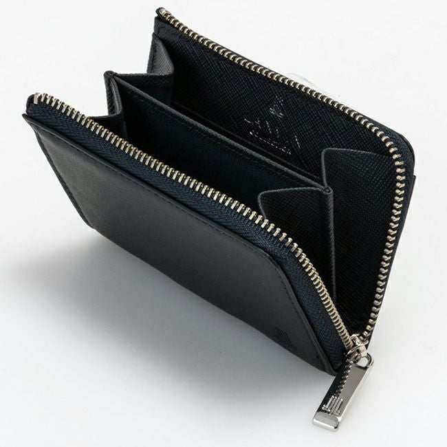 LANVIN COLLECTION EMBOSS COMBINATION L字ファスナー型小銭入れ ネイビー