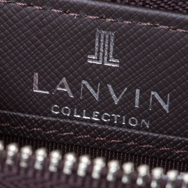 LANVIN COLLECTION EMBOSS COMBINATION L字ファスナー型小銭入れ チョコ