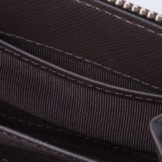 LANVIN COLLECTION EMBOSS COMBINATION L字ファスナー型小銭入れ チョコ