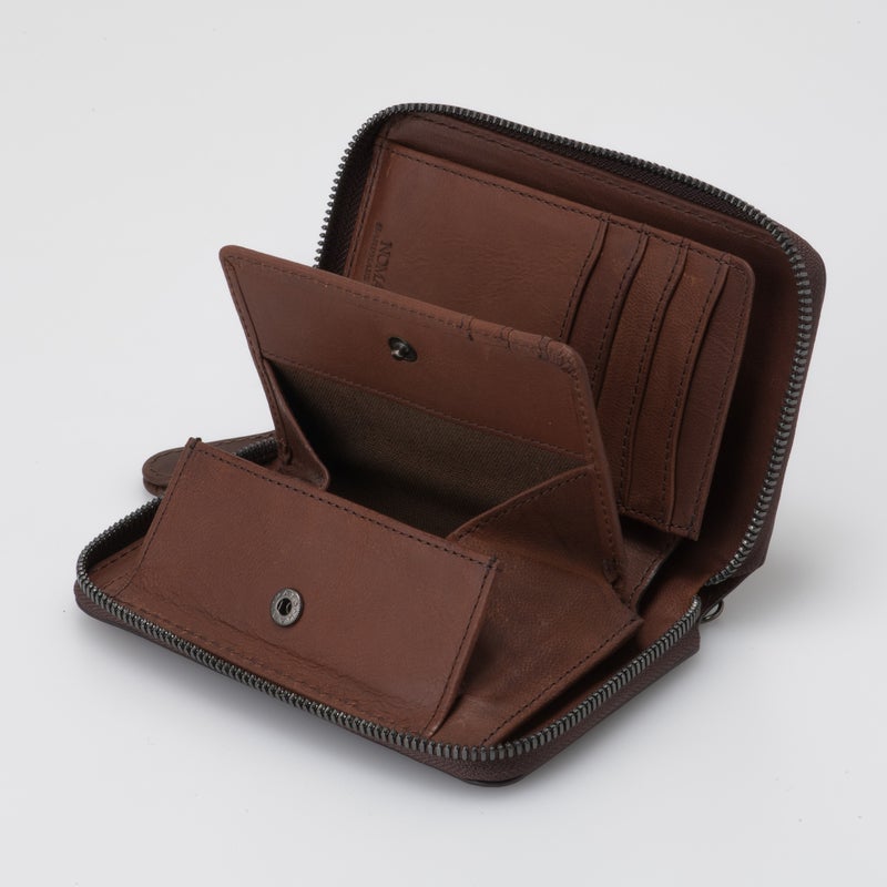 NOMADOI アラバマ ミドルラウンド折り財布 チョコ