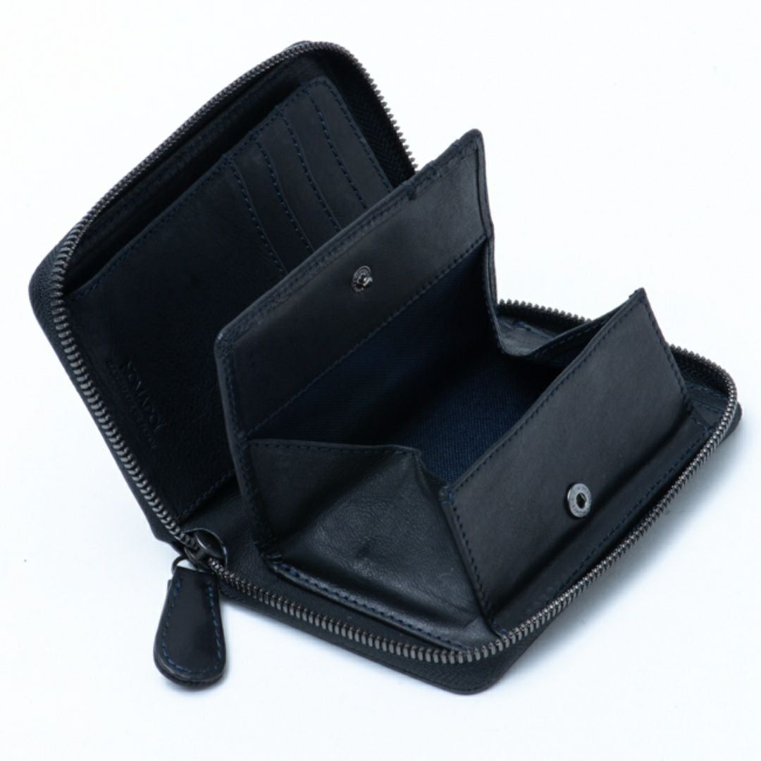 NOMADOI アラバマ ミドルラウンド折り財布 ブラック