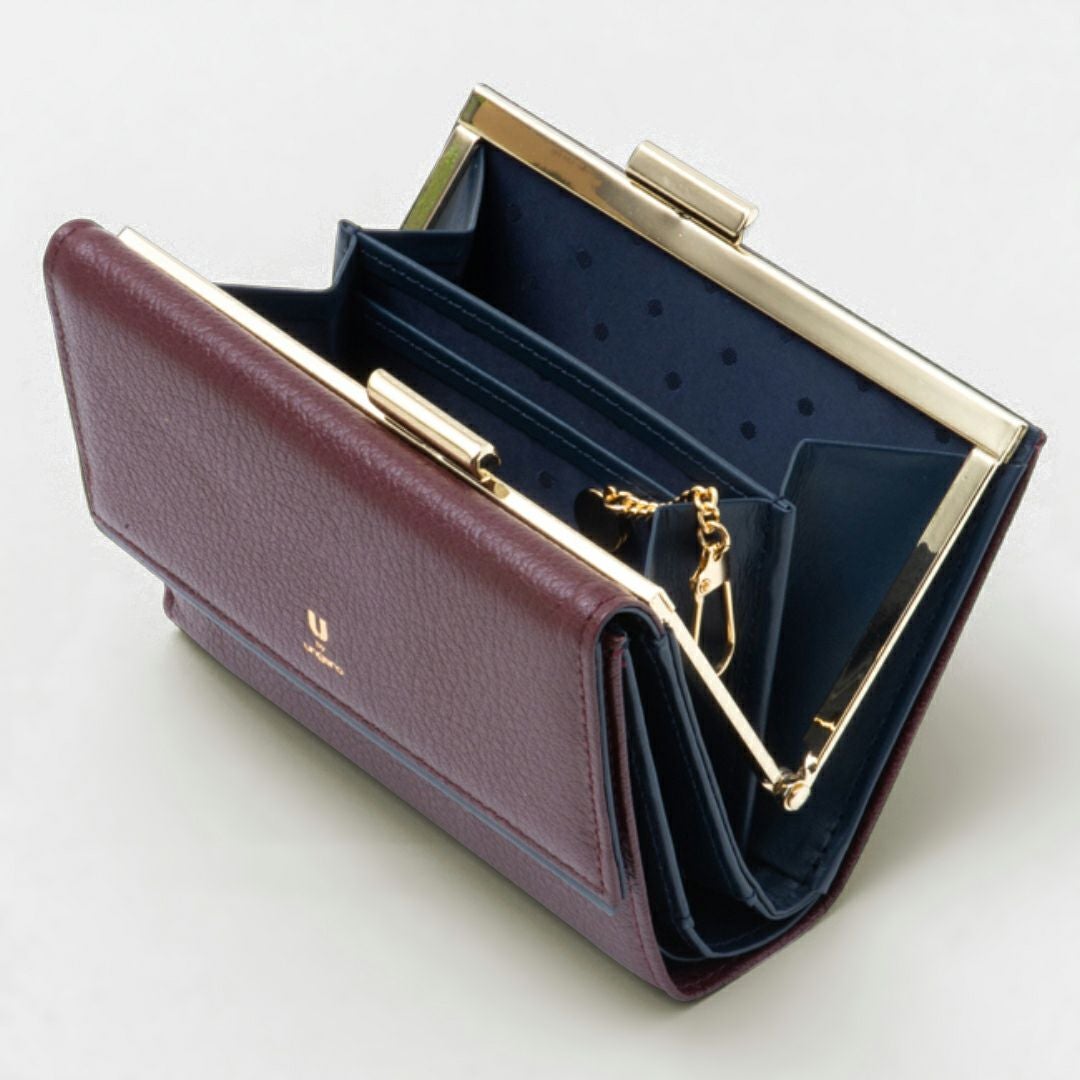 ウンガロ 牛革 がまぐち 財布 紺色 U by ungaro ソフィア 口金折り財布 商品｜THE BAGMANIA