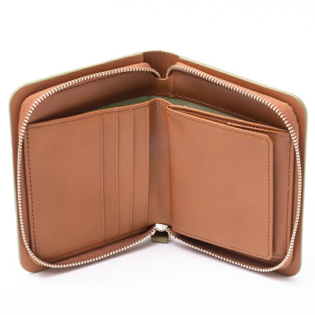 MARGARET HOWELL idea ベンジャミン ラウンドファスナー折り財布（A） オリーブ