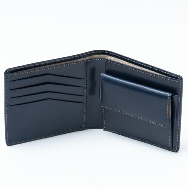 MARGARET HOWELL idea エージングエフェクト 折り財布 ブルー