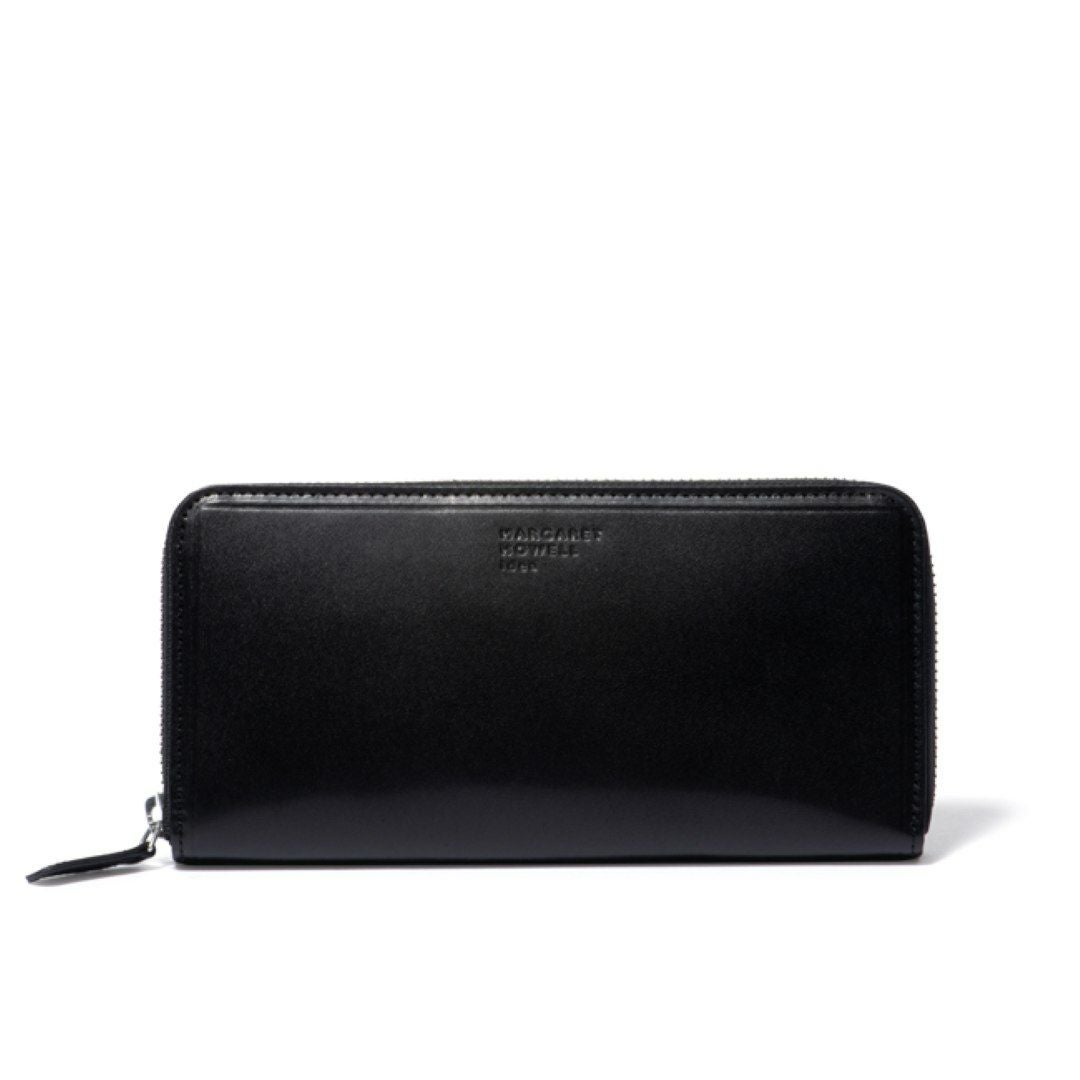 MARGARET HOWELL idea エージングエフェクト ラウンドファスナー長財布 ブラック