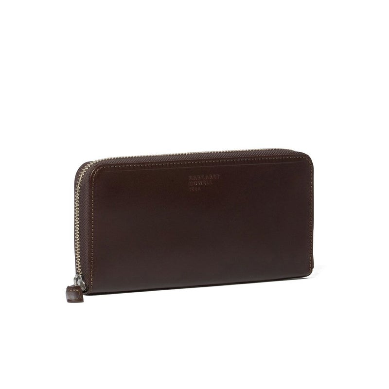 MARGARET HOWELL idea エージングエフェクト ラウンドファスナー長財布 チョコ