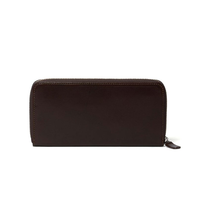 MARGARET HOWELL idea エージングエフェクト ラウンドファスナー長財布 チョコ