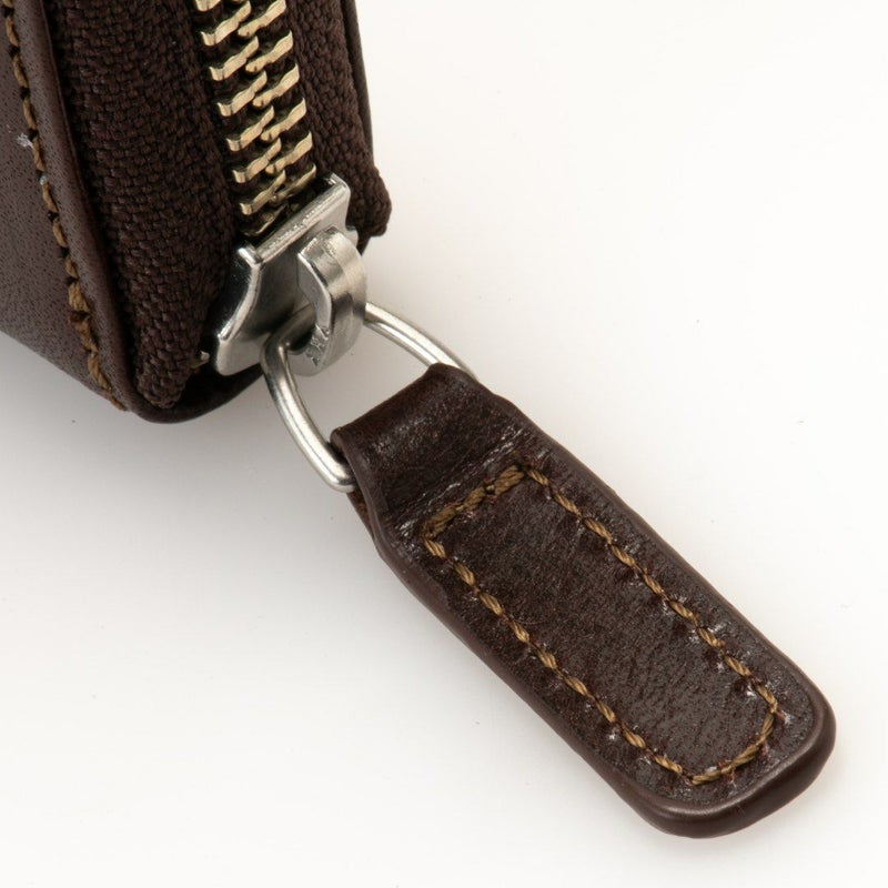 MARGARET HOWELL idea エージングエフェクト ラウンドファスナー長財布 チョコ