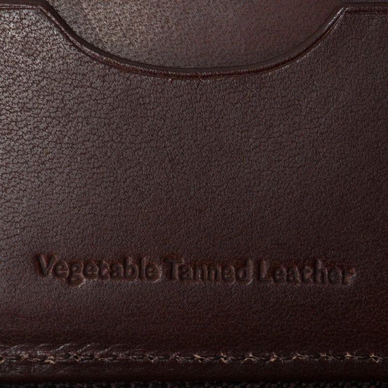 MARGARET HOWELL idea ナチュラルタンニング ラウンドファスナー縦型折り財布 チョコ