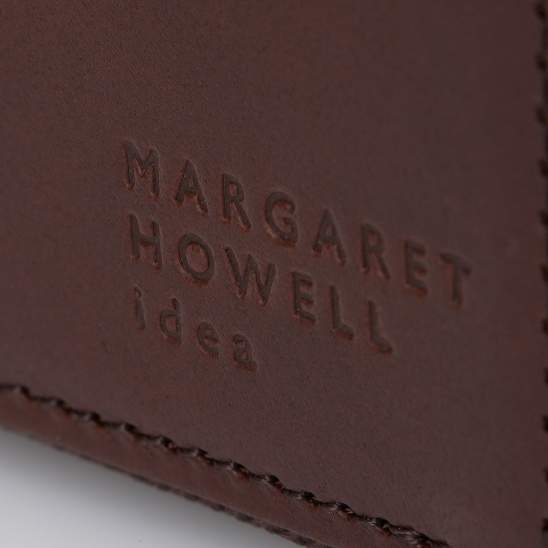 MARGARET HOWELL idea ナチュラルタンニング ラウンドファスナー縦型折り財布 チョコ