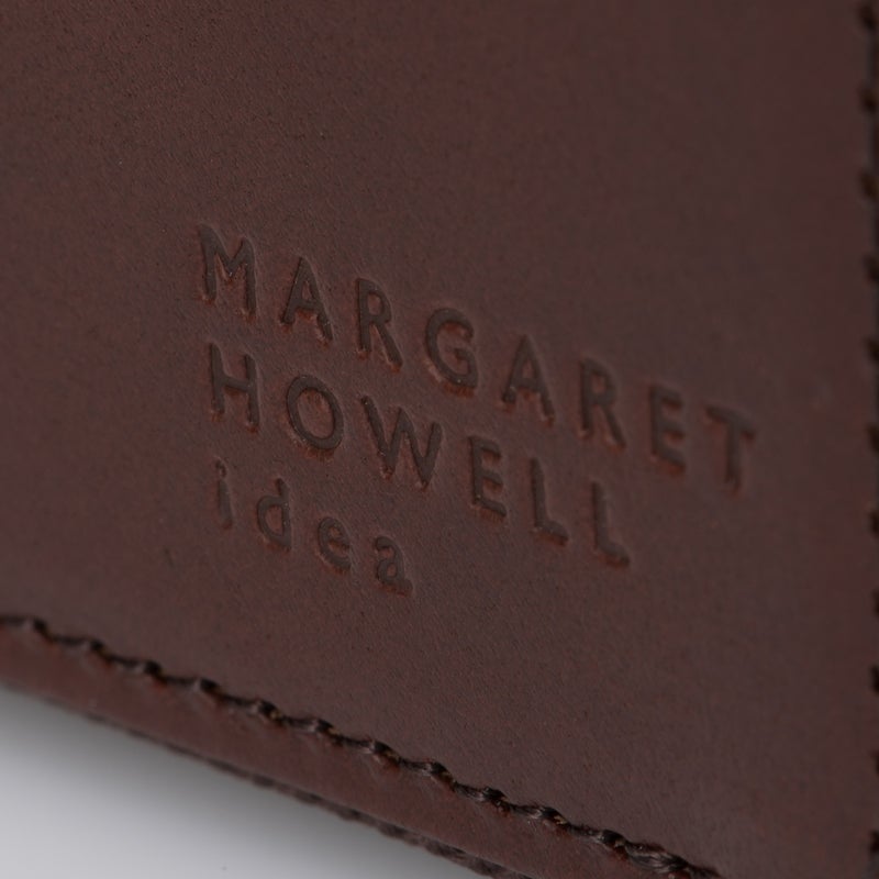 MARGARET HOWELL idea ナチュラルタンニング ラウンドファスナー縦型折り財布 チョコ