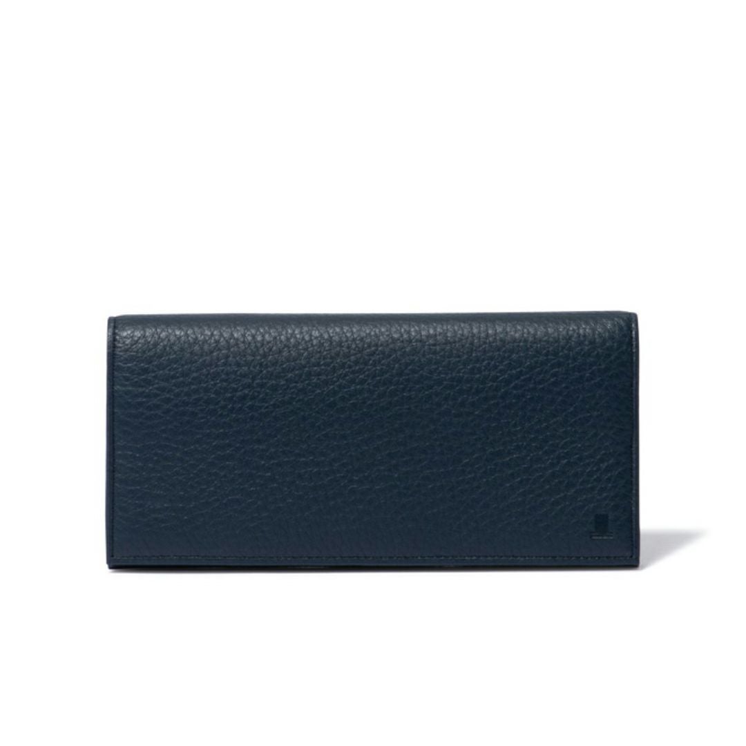 LANVIN COLLECTION DEER SKIN かぶせ型長財布 ネイビー