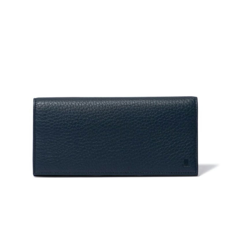 LANVIN COLLECTION DEER SKIN かぶせ型長財布 ネイビー