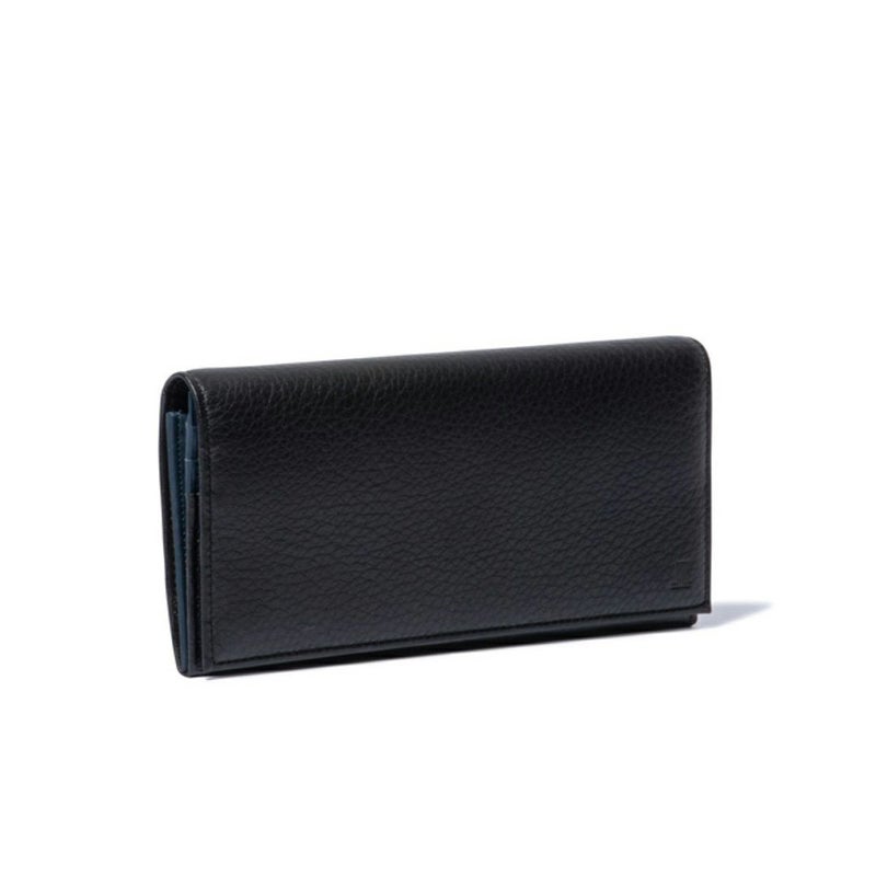 LANVIN COLLECTION DEER SKIN かぶせ型長財布 ブラック