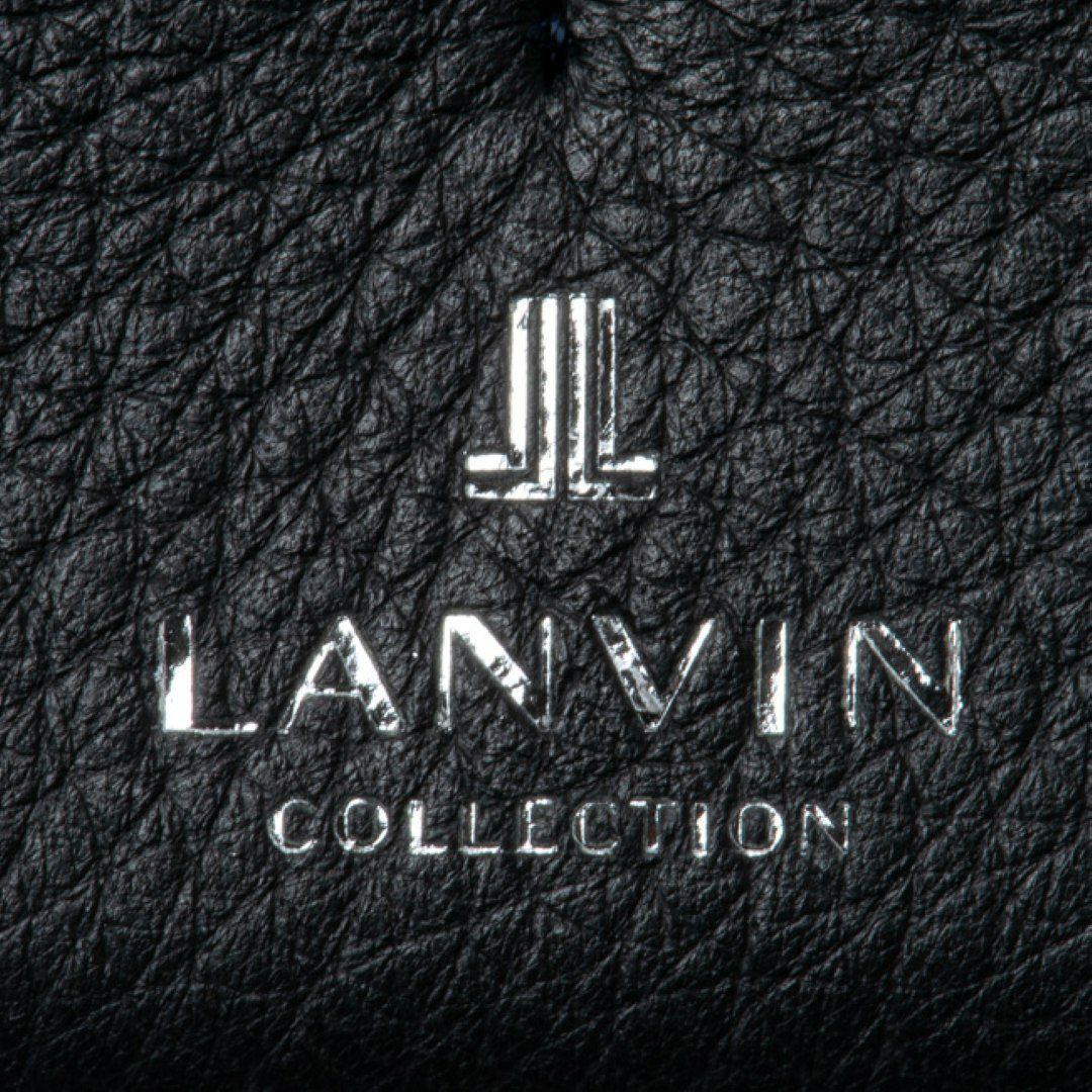 LANVIN COLLECTION DEER SKIN かぶせ型長財布 ブラック