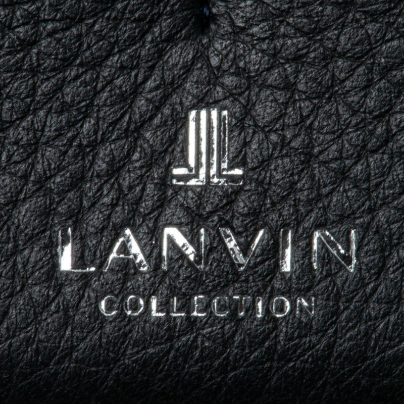 LANVIN COLLECTION DEER SKIN かぶせ型長財布 ブラック